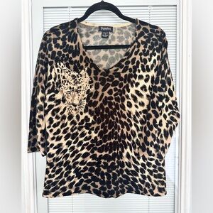 Hampshire Studio Lúxelon Panther  / Animal Print Women’s Sweater Size  M